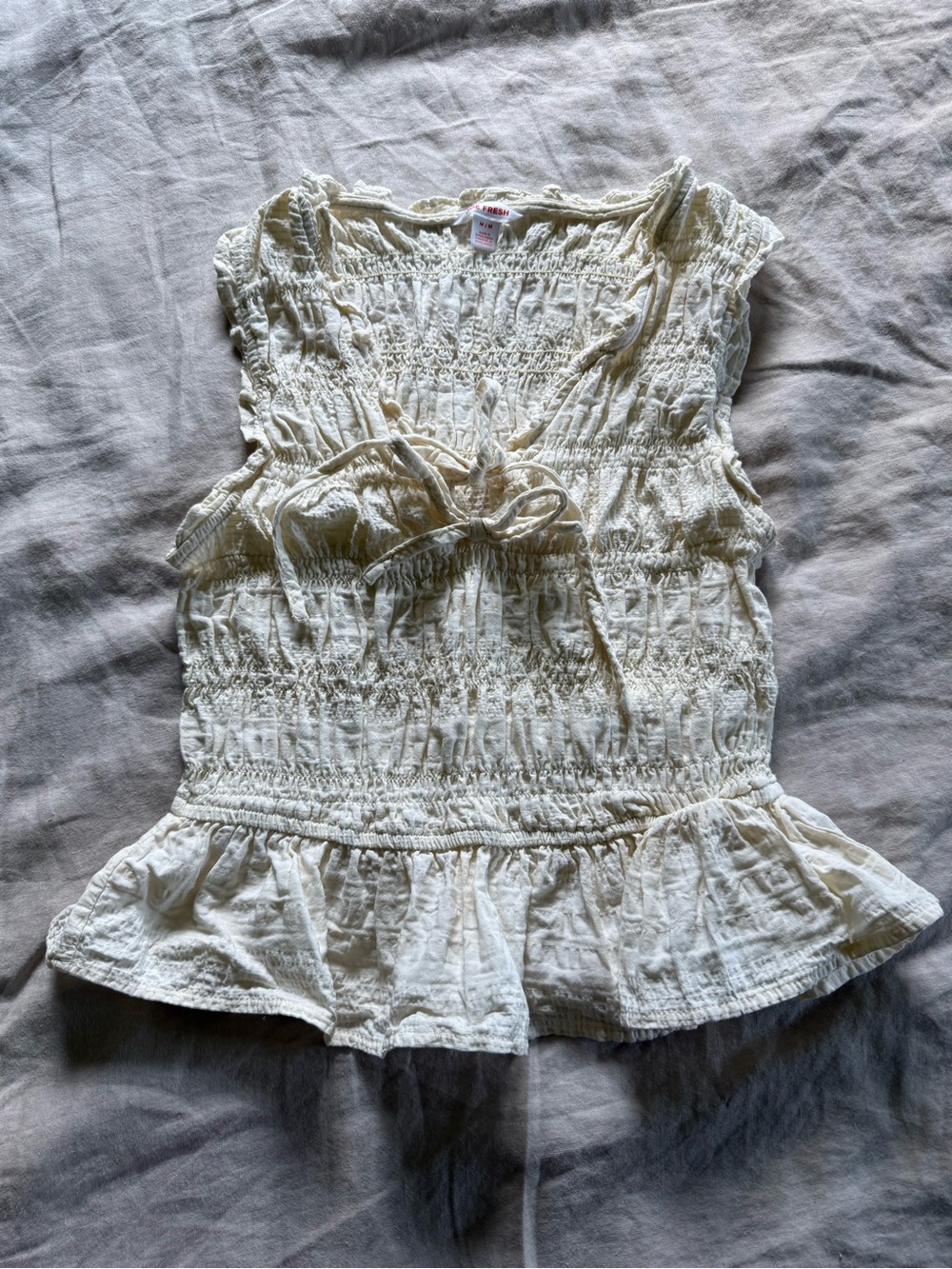 Joe Fresh Cream Smocked Peplum Camisole